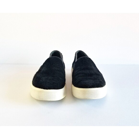 VINCE Women's Black Calf Hair Slip On Sneakers Sz 6 36 Flat Slip On Pony - Picture 7 of 14